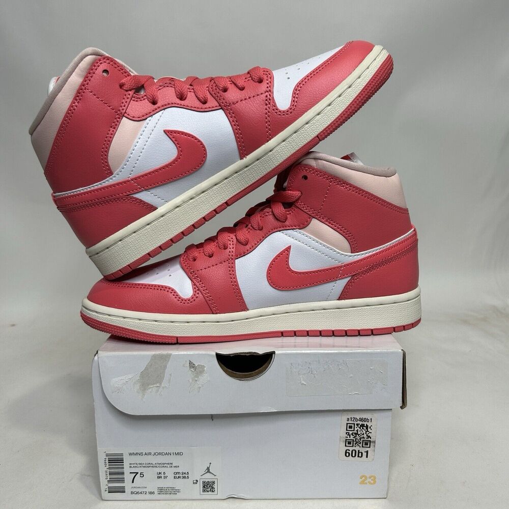 Nike Shoes Air Jordan 1 Mid WMNS “Strawberries and Cream” 2024 - Picture 3 of 6